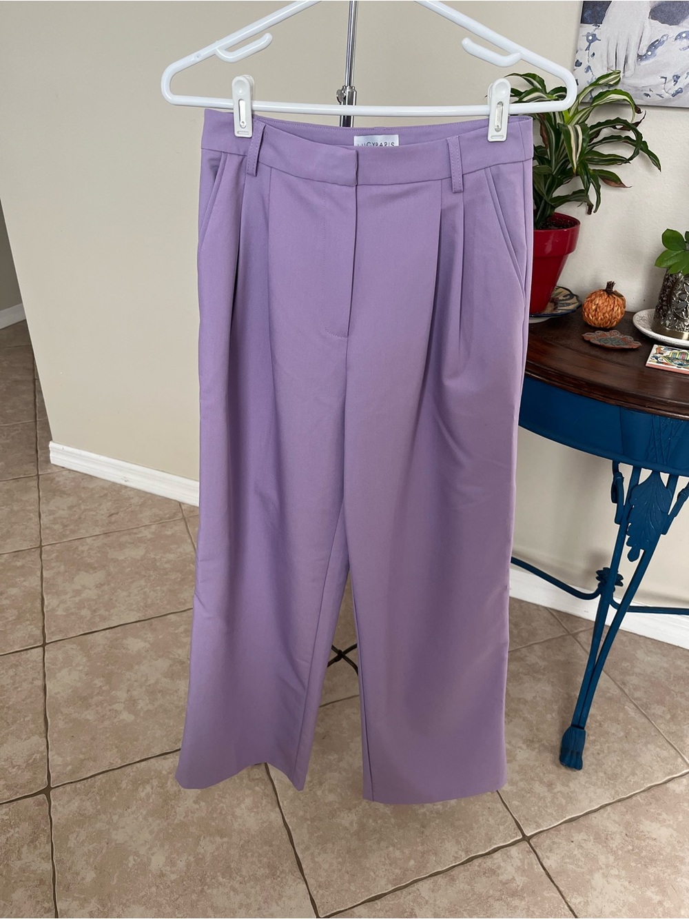 Lucy Paris Lavender Pleated Wide Leg Pants S